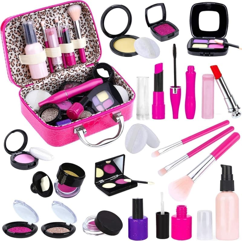 Kids Pretend Makeup Kit with Cosmetic Bag - Birthday Toy