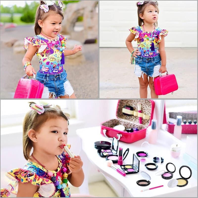 Kids Pretend Makeup Kit with Cosmetic Bag - Birthday Toy