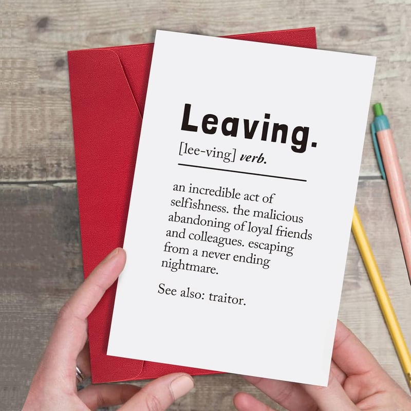 Funny Coworker Farewell Card for Him or Her