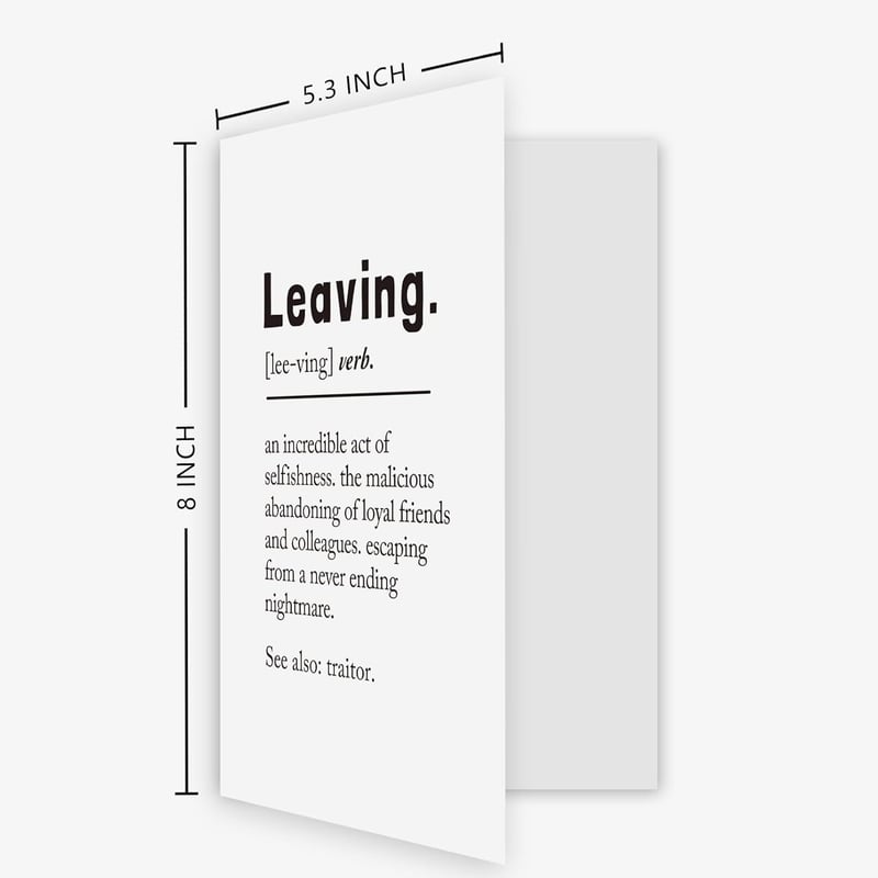 Funny Coworker Farewell Card for Him or Her