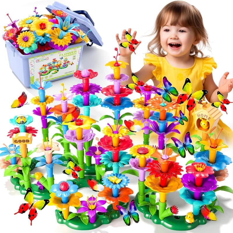 Flower Garden Building Toys - 184Pcs STEM Set for Kids