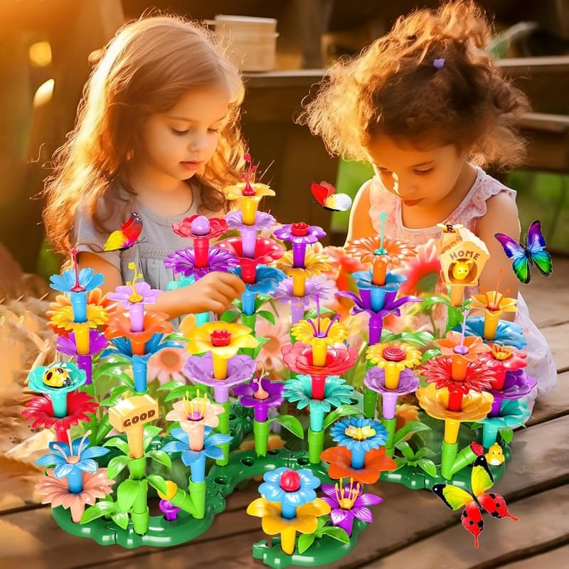 Flower Garden Building Toys - 184Pcs STEM Set for Kids