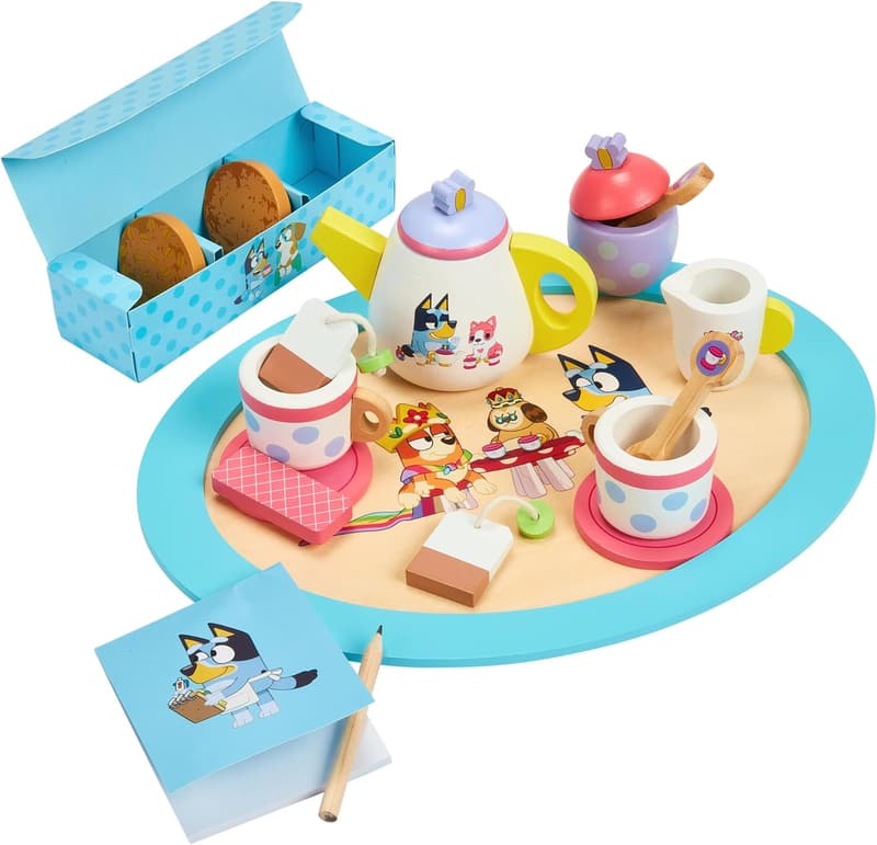 Bluey Wooden Tea Party Set – 18-Piece Eco-Friendly Role Play Toy