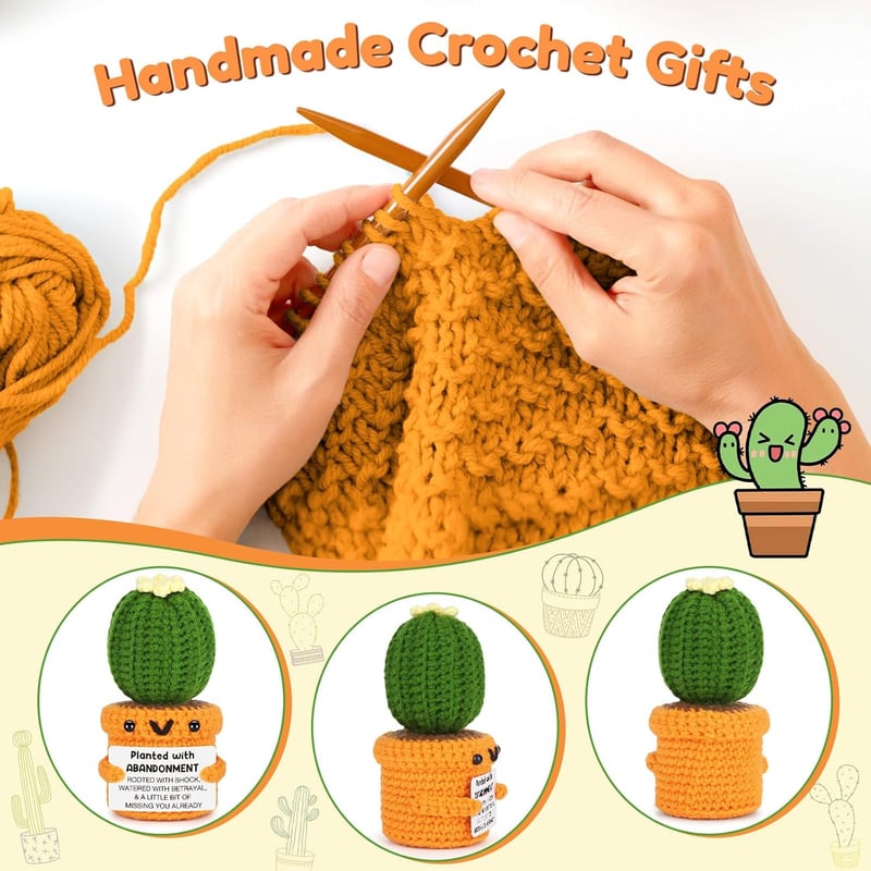 Going Away Gift: Handmade Crochet Cactus for Farewell