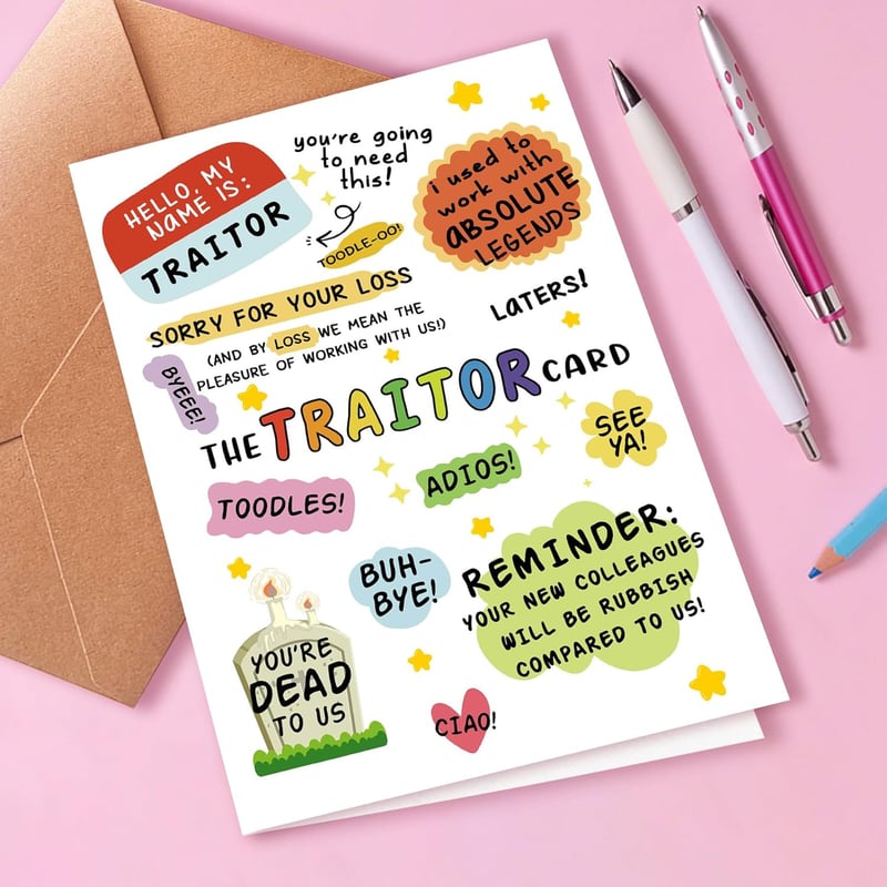 Humorous Farewell Card for Coworkers - Good Luck in New Job