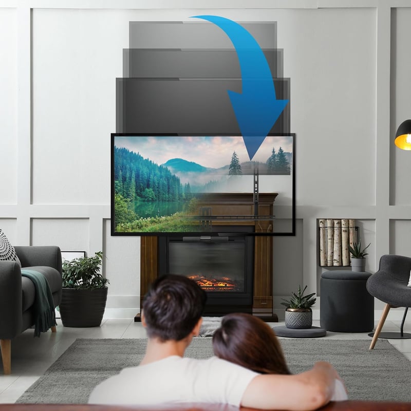 Fireplace Mantel TV Mount for 65-85 inch TVs, Spring Assist