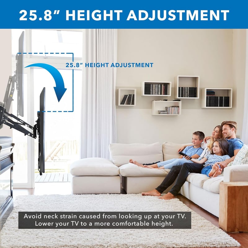 Fireplace Mantel TV Mount for 65-85 inch TVs, Spring Assist