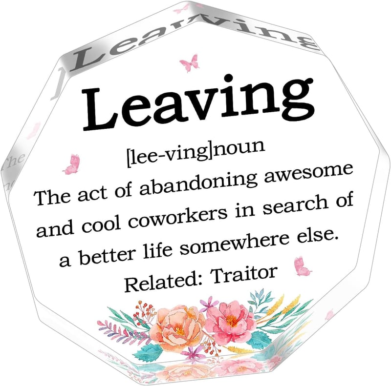 Farewell Gift Plaque for Coworkers and Friends