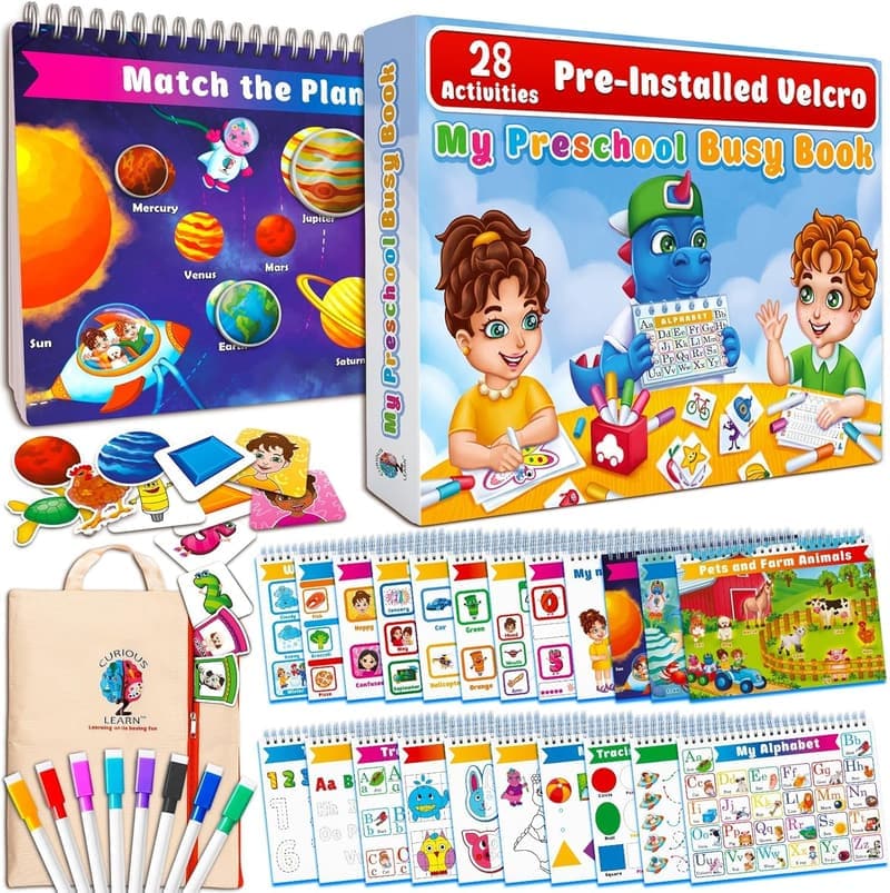 Montessori Busy Book for Toddlers - Sensory Learning Activities