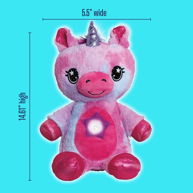 Magical Unicorn Stuffed Animal Night Light - Projects Stars in 6 Colors