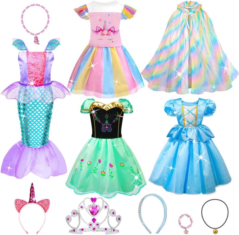 Christmas Princess Dress-Up Set with Toys for Girls, Ages 3-8