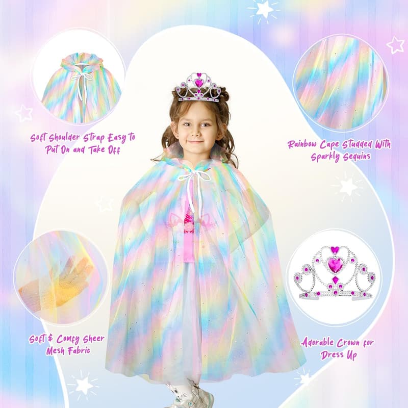 Christmas Princess Dress-Up Set with Toys for Girls, Ages 3-8