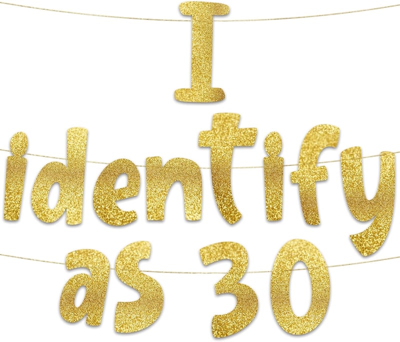 Funny Gold Glitter Banner for Men's Adult Birthday Parties