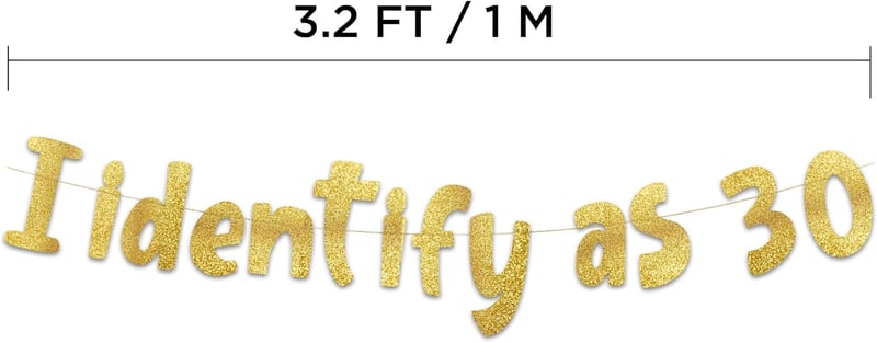 Funny Gold Glitter Banner for Men's Adult Birthday Parties