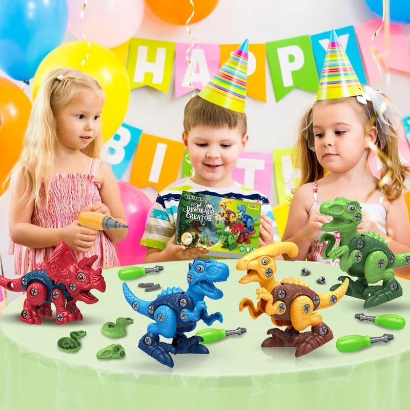 STEM Dinosaur Take-Apart Toy with Electric Drill for Kids