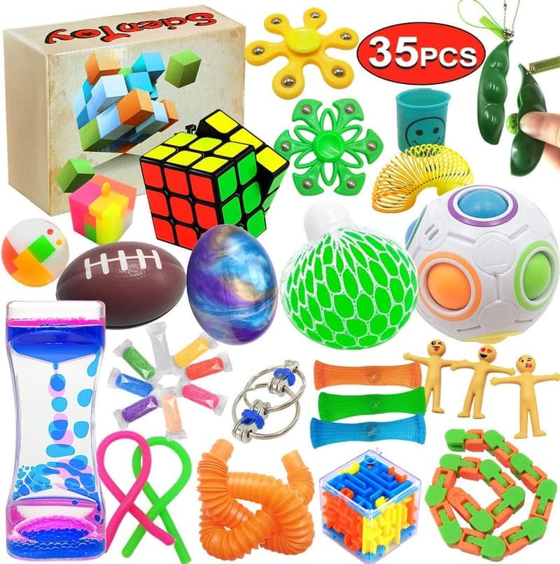 Sensory Fidget Toy Set - 35 Pcs for Stress Relief & Anxiety