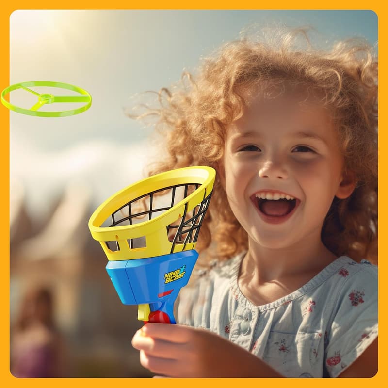 Kids' Flying Disc Launcher - Outdoor Birthday Gift Ages 4-8