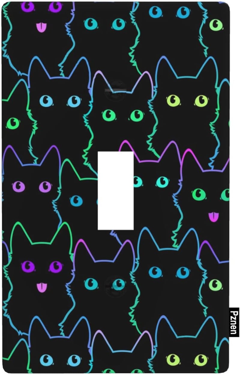 Funny Neon Cat Light Switch Cover Plate for Home Decor