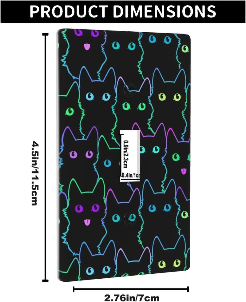 Funny Neon Cat Light Switch Cover Plate for Home Decor