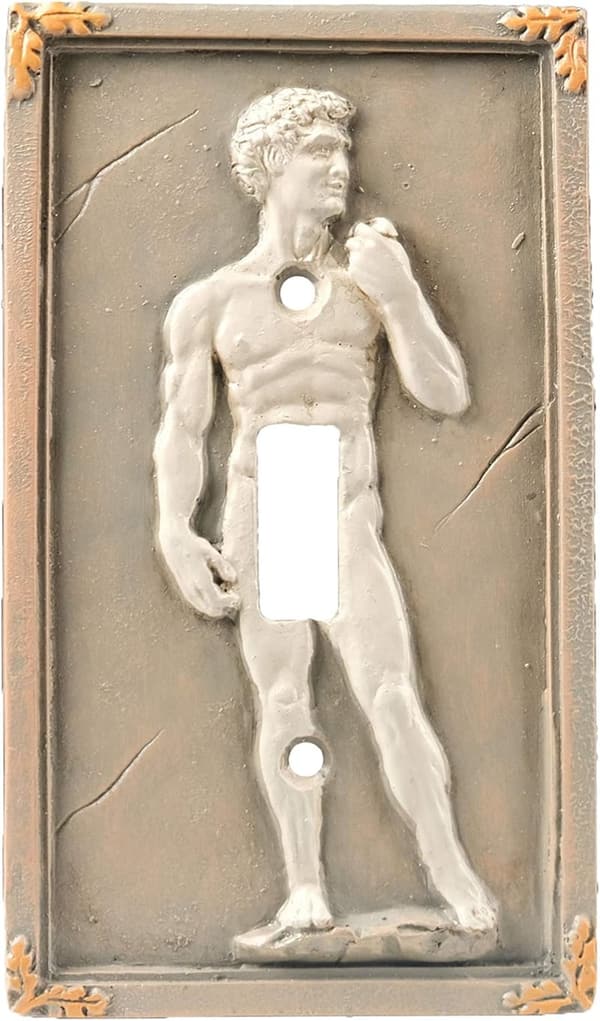 3D Michelangelo David Polyresin Light Switch Cover