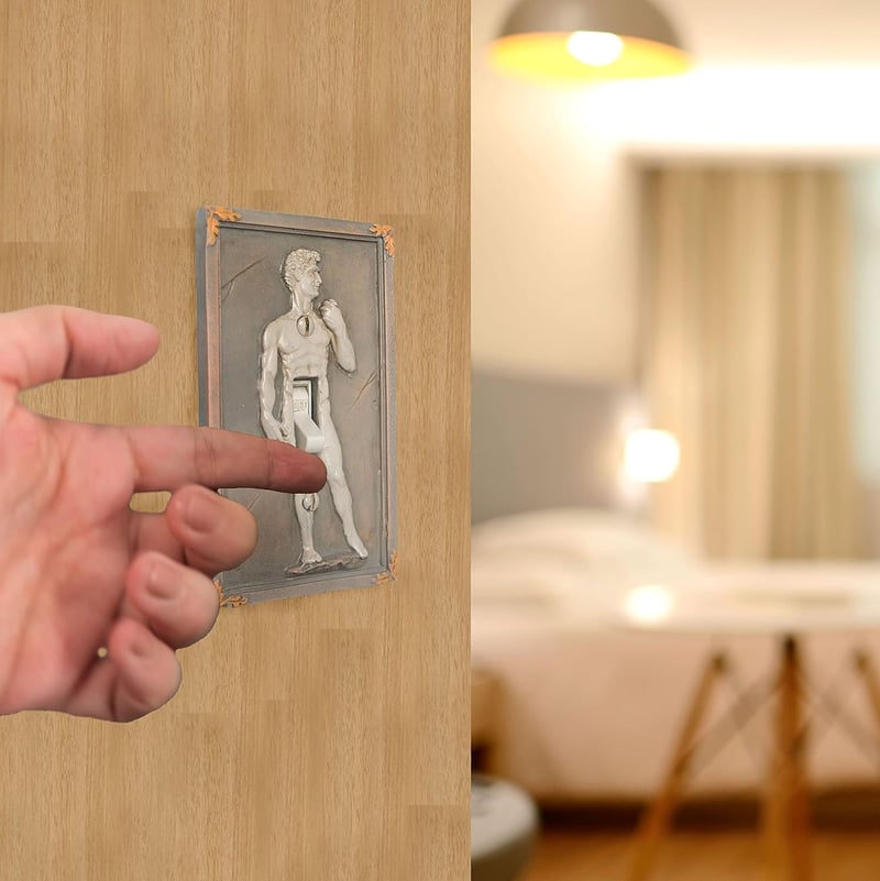3D Michelangelo David Polyresin Light Switch Cover