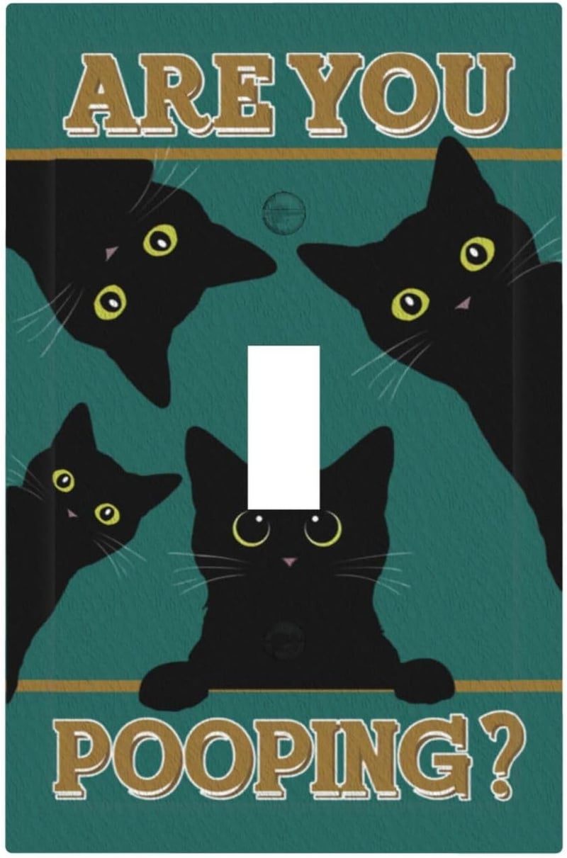 Cute Black Cat Decorative Light Switch Cover for Home Decor