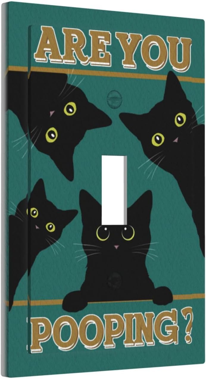 Cute Black Cat Decorative Light Switch Cover for Home Decor