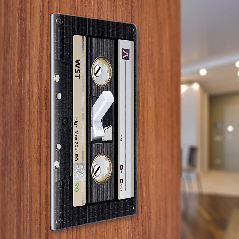 Retro Black Cassette Tape Light Switch Cover