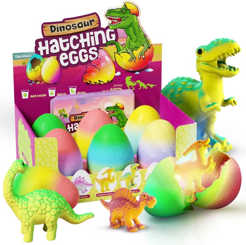 Dinosaur Hatching Surprise Eggs - 6 Pack - Toy for Ages 3-8