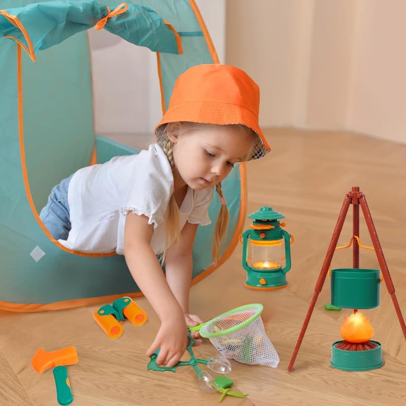 Kids Camping Set with Tent and Campfire for Ages 3-6