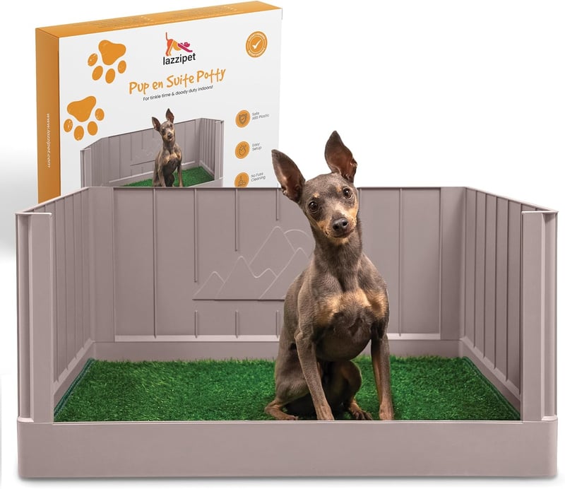Indoor Dog Toilet Tray with Turf Patch for Potty Training