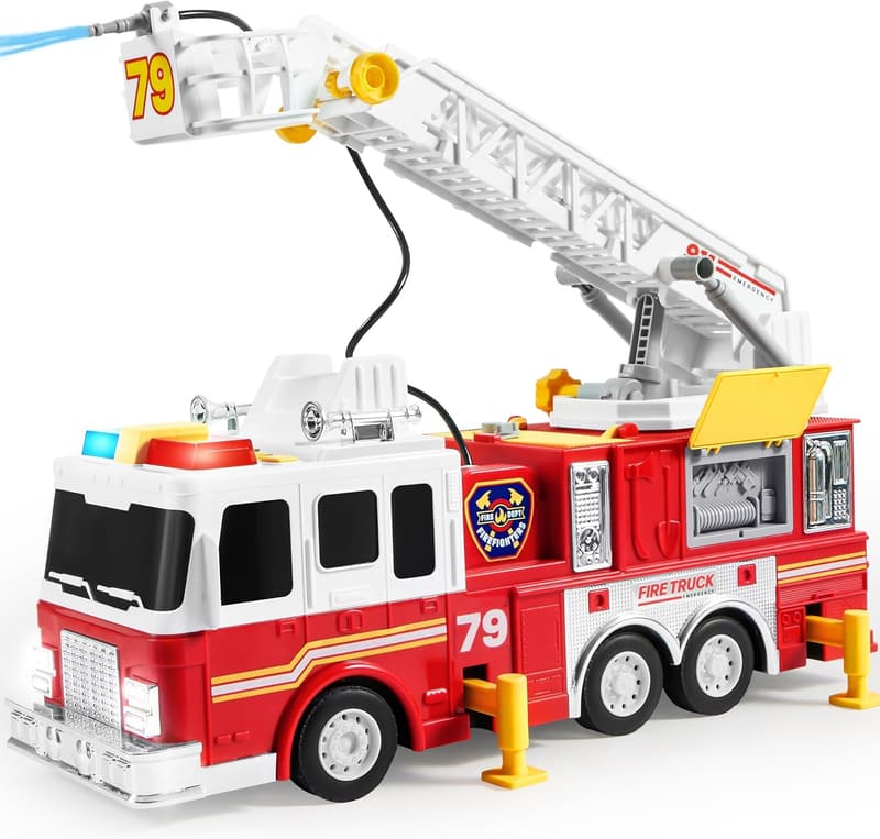 Extra Large Fire Truck Toy with Lights & Sirens for Kids