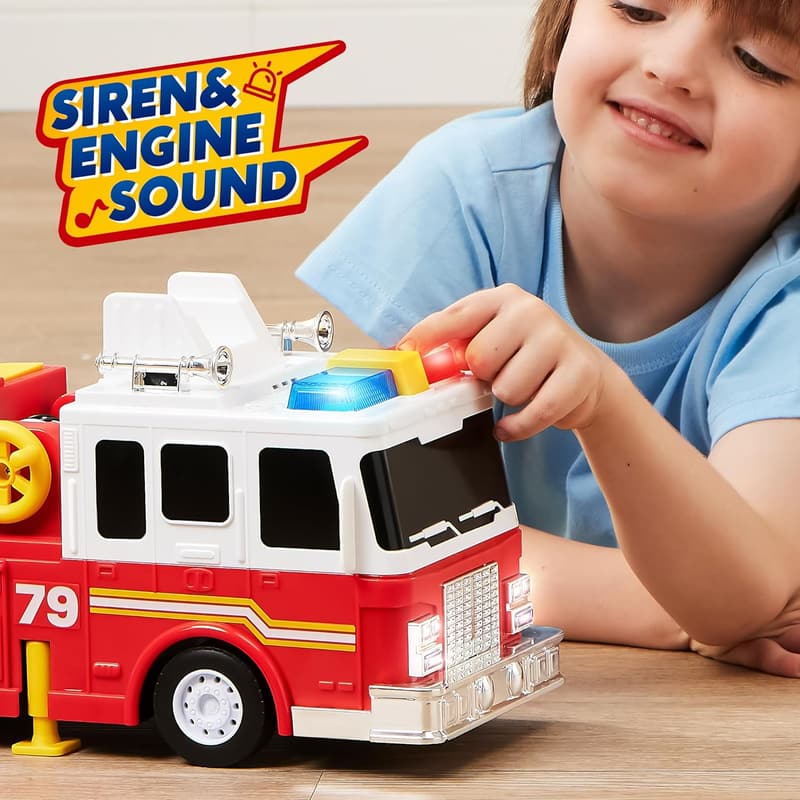 Extra Large Fire Truck Toy with Lights & Sirens for Kids