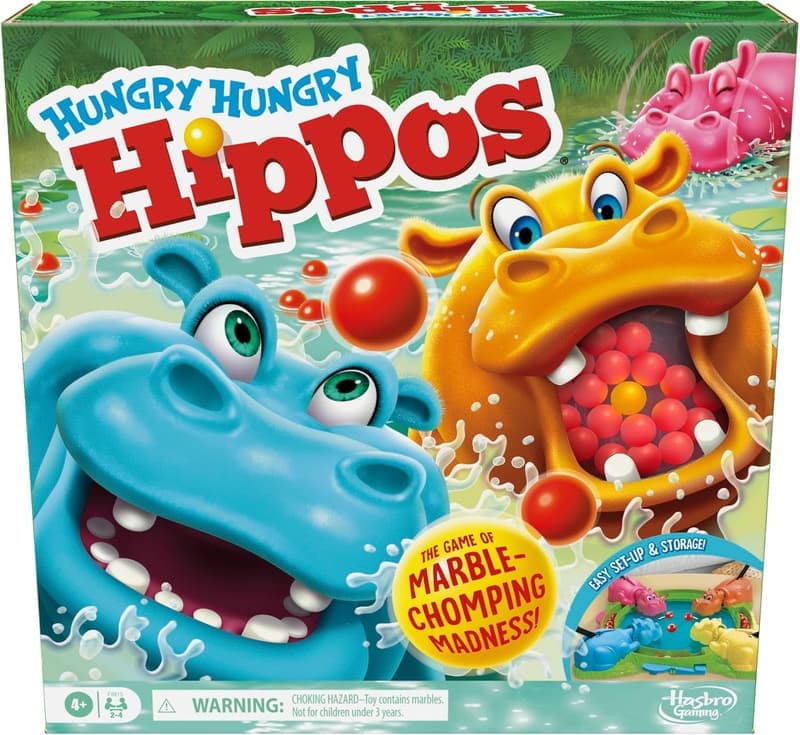 Hungry Hungry Hippos Game for Kids | Ages 4+ | 2-4 Players