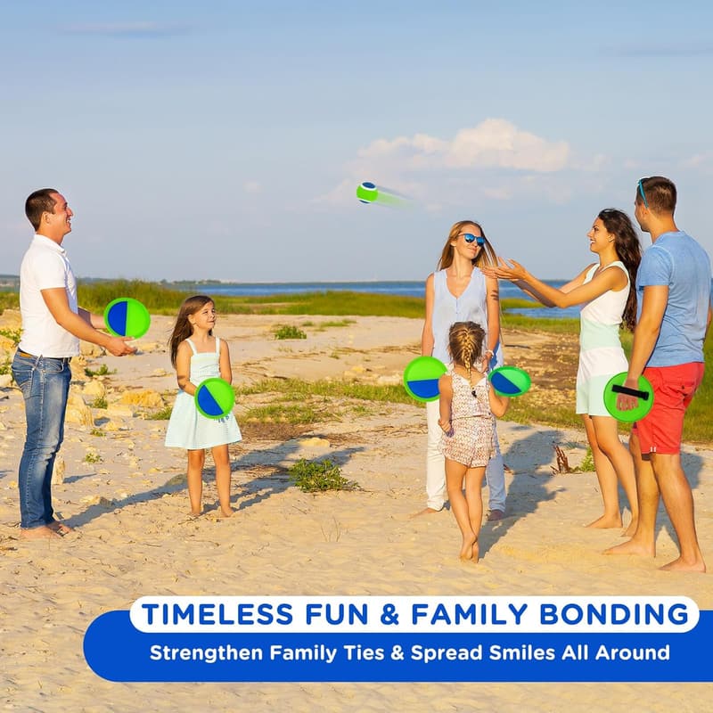 Outdoor Toss and Catch Ball Set for Kids - 8 Paddles & 4 Balls