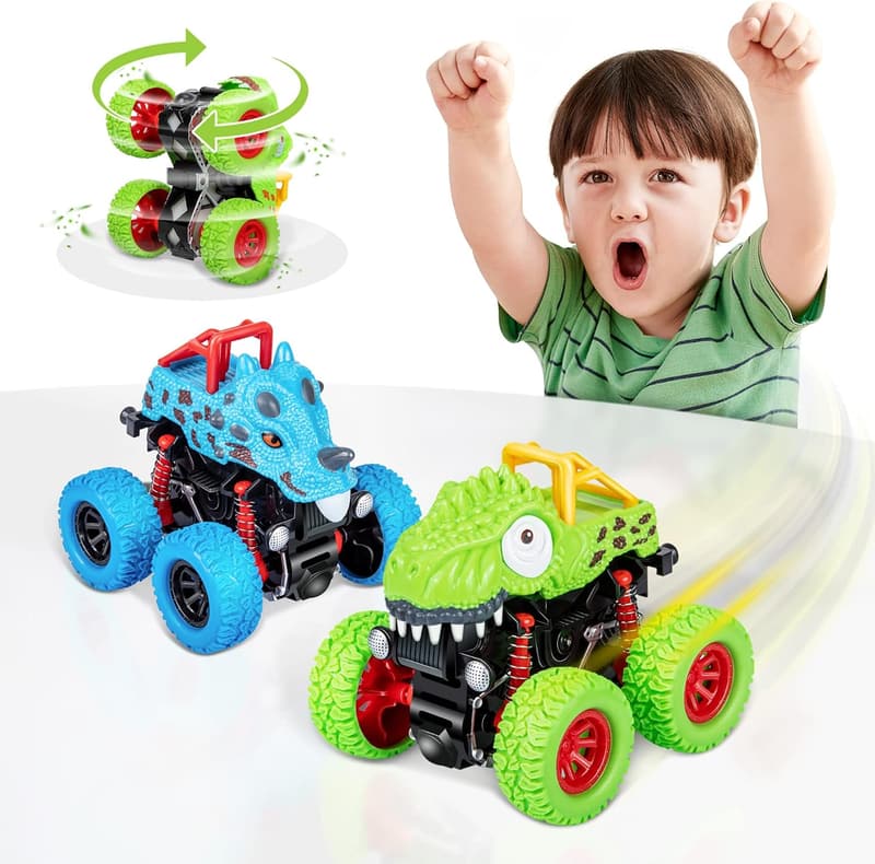 Dinosaur Push-and-Go Cars Toy for Toddlers Ages 2-6
