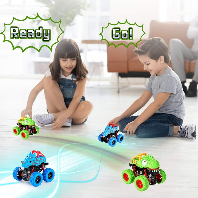 Dinosaur Push-and-Go Cars Toy for Toddlers Ages 2-6