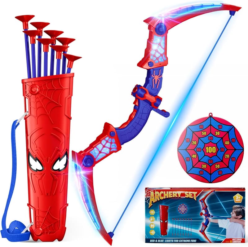 Kids Bow and Arrow Shooting Set with LED Lights and Targets