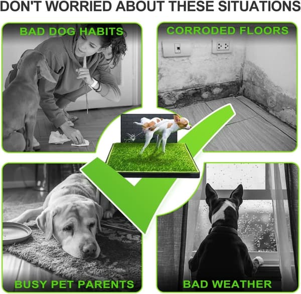 Indoor Dog Potty Training Pads with Pee Baffle, 2 Pcs