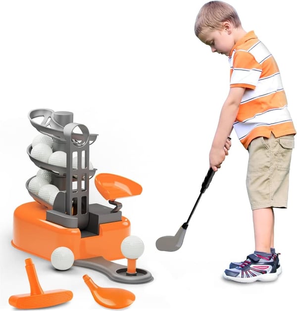 Kids Golf Toy Set with Left & Right Clubs - Outdoor Birthday Gift for Ages 3-8