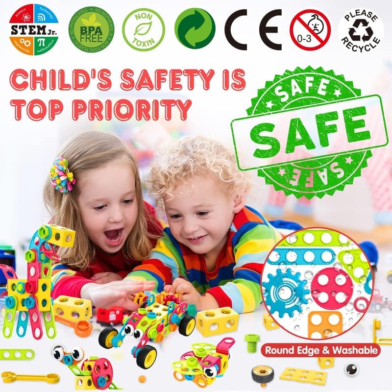 Educational STEM Building Blocks Set for Kids Ages 3-10