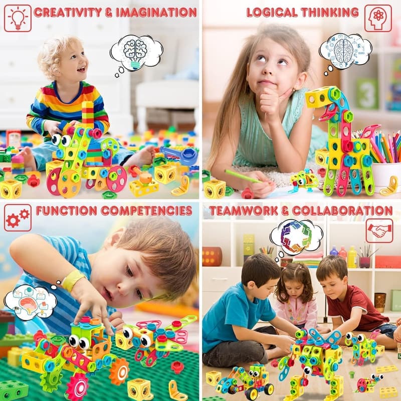 Educational STEM Building Blocks Set for Kids Ages 3-10