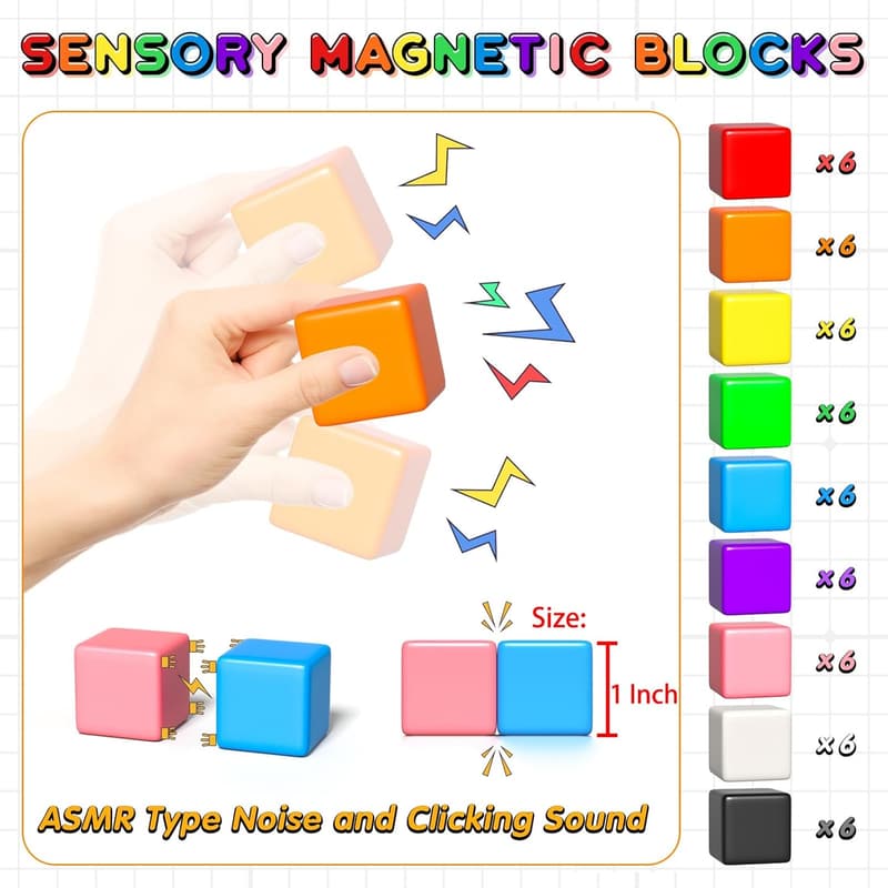 STEM Educational Magnetic Building Blocks for Toddlers Age 3+