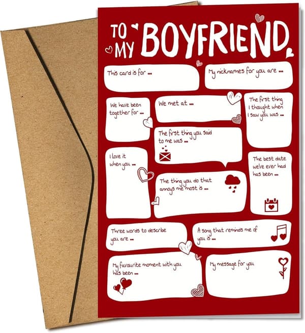 Valentine's Day Card for Boyfriend - Funny Romantic Greeting