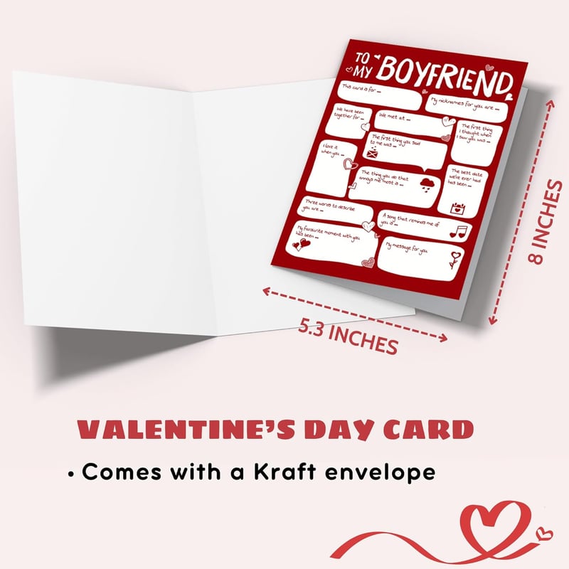 Valentine's Day Card for Boyfriend - Funny Romantic Greeting