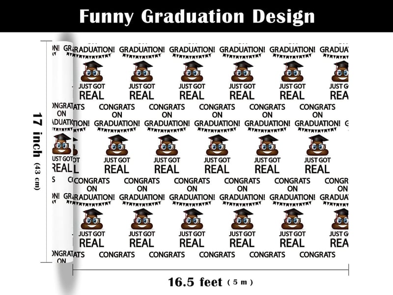 Graduation Funny Wrapping Paper Roll - 17