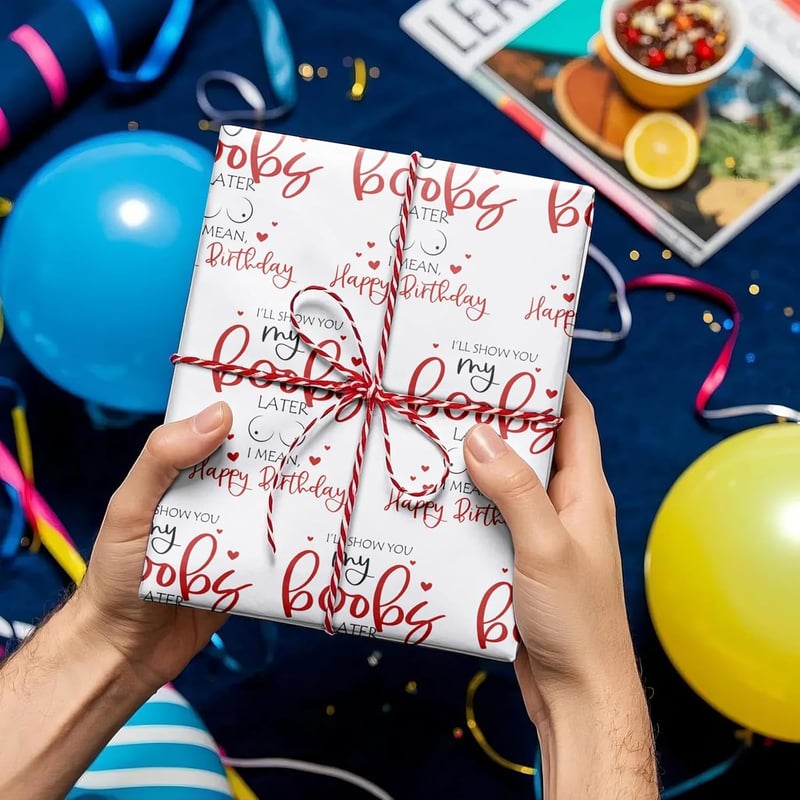 Funny Birthday Wrapping Paper for Men - 17