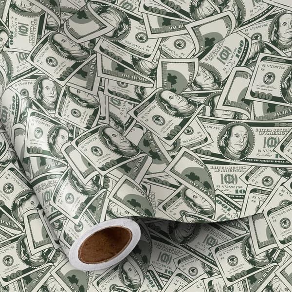 Dollar Bills Gift Wrap Paper Roll for Birthdays and Holidays