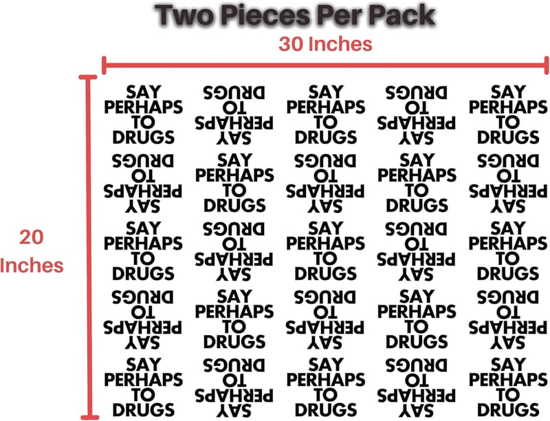 Funny Drug-Themed Wrapping Paper Set - 2 Folded Sheets 20