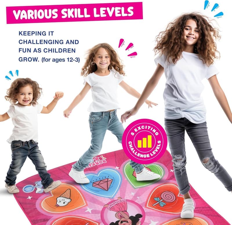 Kids' Dance Mat - Electronic Game with LED Lights & Music